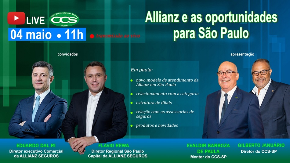 Ccs Sp Promoverá Live Com A Allianz Para Falar Sobre Oportunidades Para Os Corretores Legiscor 6132